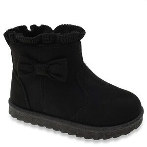 BABY GIRL Faux Fur Shearling Booties - Black, Size 4 Baby 🖤👢